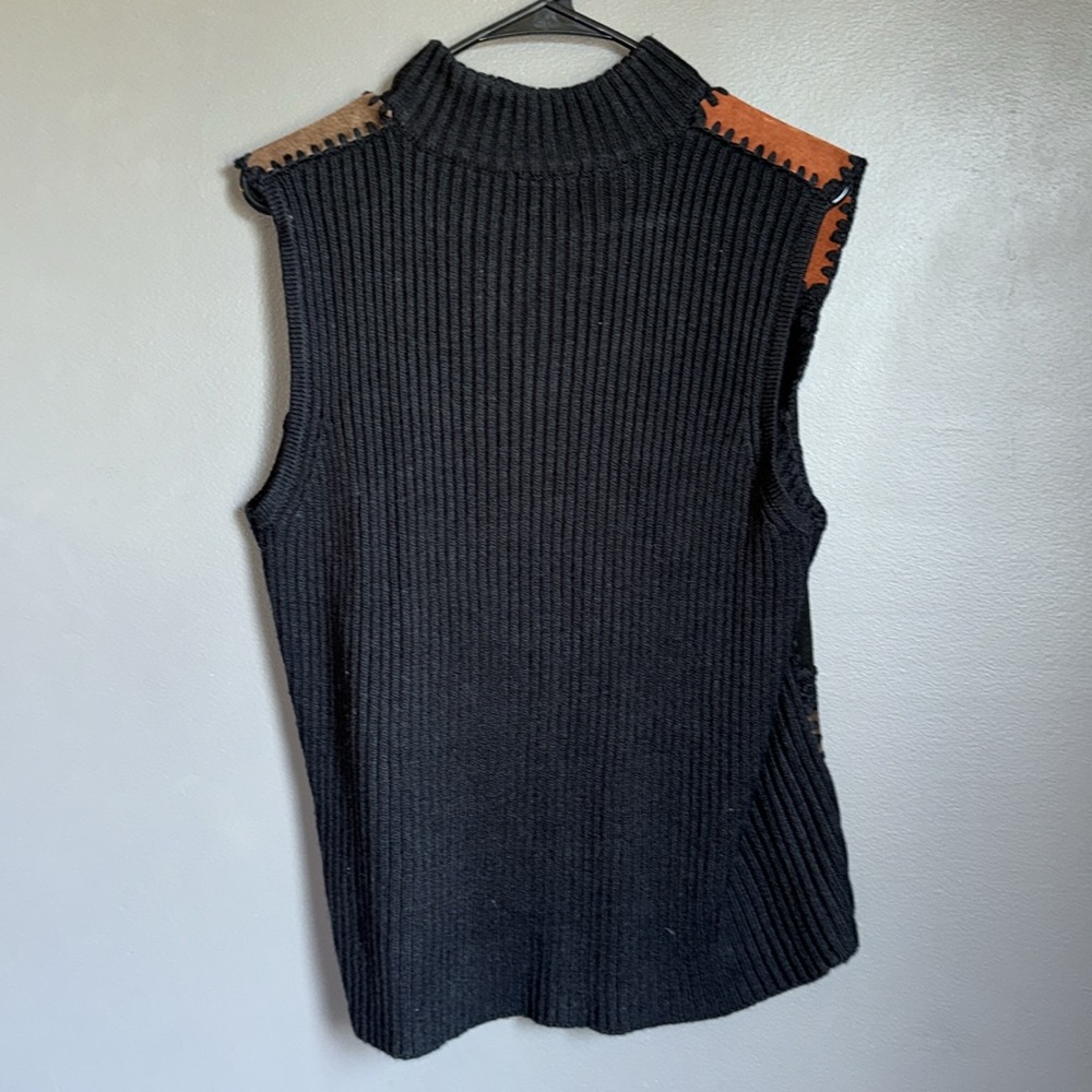 Brown And Black Patchwork Vest - image 2